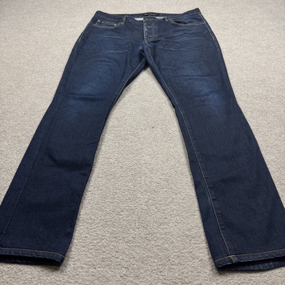 Deus Ex Machina Pants Men's Size 34 ( 36 x 32 ) Blue Slim Selvedge Button Fly - Picture 5 of 10